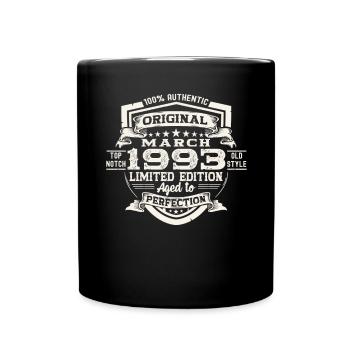 30. Geburtstag Mann Original März Jahrgang 1993 - Tasse einfarbig - Schwarz - Vorne