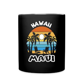 Maui Surfing Palmen Hawaii Urlaub Ozean - Tasse einfarbig - Schwarz - Vorne