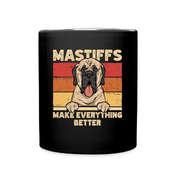 Mastiff Dog Old English Mastiff - Full Colour Mug - black - Front