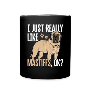 Mastiff Hund Old English Mastiff - Tasse einfarbig - Schwarz - Vorne
