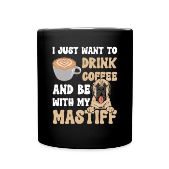 Mastiff Dog Old English Mastiff - Full Colour Mug - black - Front