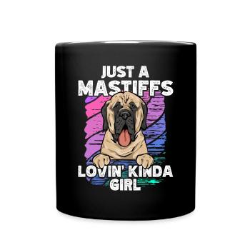Mastiff Hund Old English Mastiff - Tasse einfarbig - Schwarz - Vorne