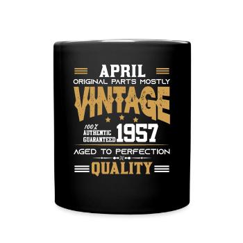 Vintage Aged To Perfection April 1957 - Full Colour Mug - black - Front