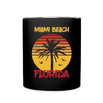Florida Miami Beach Palmen Ocean Surfing - Tasse einfarbig - Schwarz - Vorne