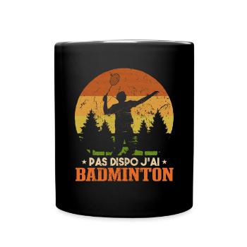 Joueur De Badminton Retro - Mug uni - noir - Devant