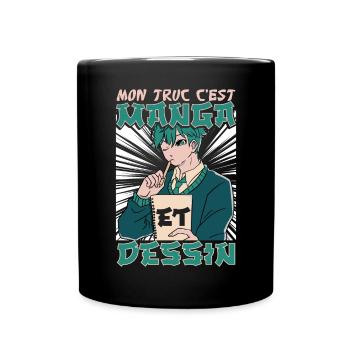 Mein Ding ist Manga und Zeichnen - Tasse einfarbig - Schwarz - Vorne