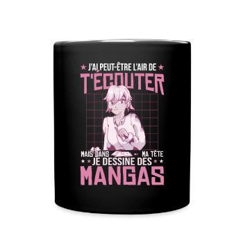 Je Dessine Des Mangas - Mug uni - noir - Devant