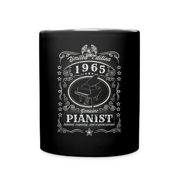 Vintage 1965 Pianist Geburtstag Geschenk Hobby - Tasse einfarbig - Schwarz - Vorne