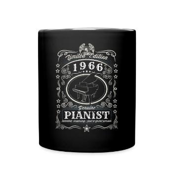 Vintage 1966 Pianist Geburtstag Geschenk Hobby - Tasse einfarbig - Schwarz - Vorne