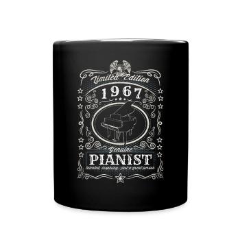 Vintage 1967 Pianist Geburtstag Geschenk Hobby - Tasse einfarbig - Schwarz - Vorne