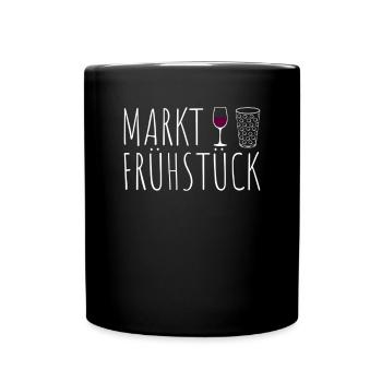 Marktfrühstück Weinfest Wein Weinschorle - Tasse einfarbig - Schwarz - Vorne