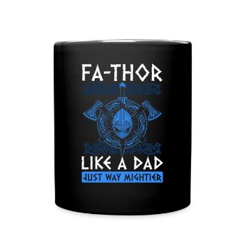 Herren Vathor - Vatertag Vatertagsgeschenk Viking - Tasse einfarbig - Schwarz - Vorne