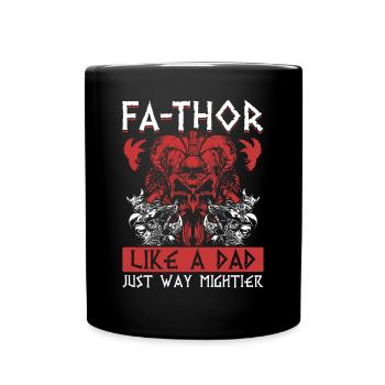 Herren Vathor - Vatertag Vatertagsgeschenk Viking - Tasse einfarbig - Schwarz - Vorne