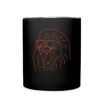 Lion party lion dessiné - Mug uni - noir - Devant