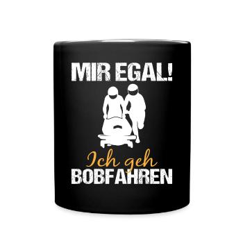 Bobfahren Lustiger Spruch Bobfahrer Geschenk - Tasse einfarbig - Schwarz - Vorne