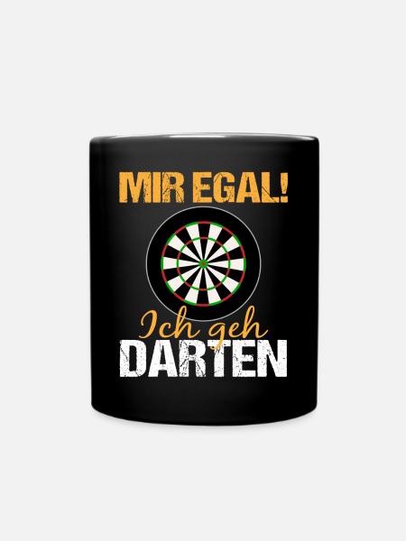 Darts Lustiger Spruch Dartspieler Geschenk - Tasse einfarbig - Schwarz