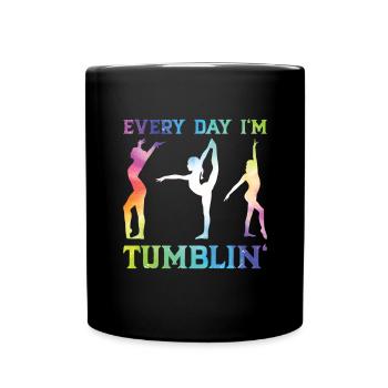 Tumbler Gymnast Girl Tumbler - Full Colour Mug - black - Front