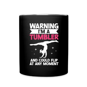 Tumbler Gymnast Girl Tumbler - Full Colour Mug - black - Front