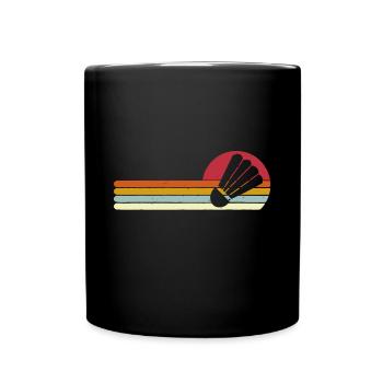 Badminton Shuttlecock Sunset Distressedbadminton l - Full Colour Mug - black - Front