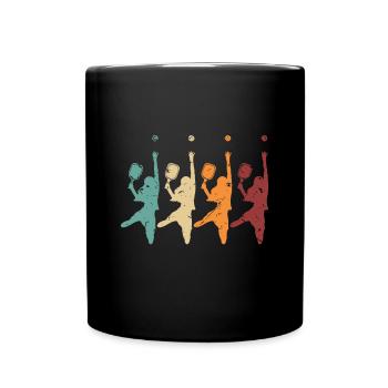 Pickleball Woman Vintage - Full Colour Mug - black - Front