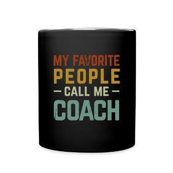 Mes gens préférés m’appellent coach drôle rétro - Mug uni - noir - Devant