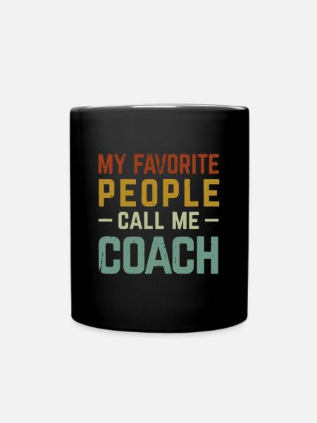 Mes gens préférés m’appellent coach drôle rétro - Mug uni - noir
