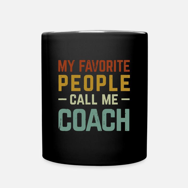 Mes gens préférés m’appellent coach drôle rétro - Mug uni - noir