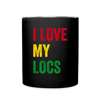 I Love My Locs Natural Hair - Full Colour Mug - black - Front