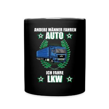 LKW Fahrer Lastkraftfahrer Beruf Trucker  - Tasse einfarbig - Schwarz - Vorne