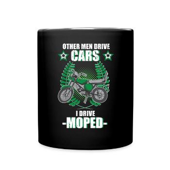 Conduite de scooter Mobylette, moteur rétro deux-temps - Mug uni - noir - Devant
