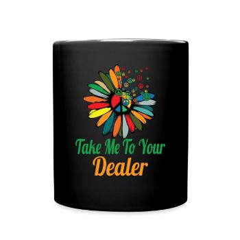 Hippie Peace Sign Peace Flowers Flower Child - Full Colour Mug - black - Front