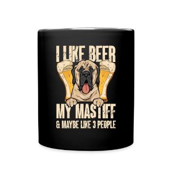 Mastiff Hund Old English Mastiff - Tasse einfarbig - Schwarz - Vorne