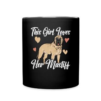 Mastiff Hund Old English Mastiff - Tasse einfarbig - Schwarz - Vorne