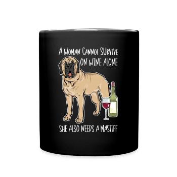 Mastiff Hund Old English Mastiff - Tasse einfarbig - Schwarz - Vorne