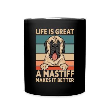 Mastiff Dog Old English Mastiff - Full Colour Mug - black - Front