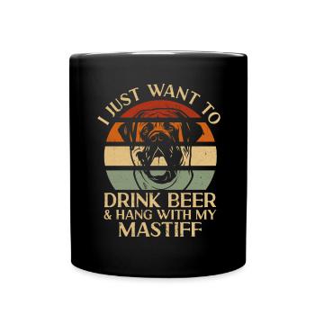 Mastiff Dog Old English Mastiff - Full Colour Mug - black - Front