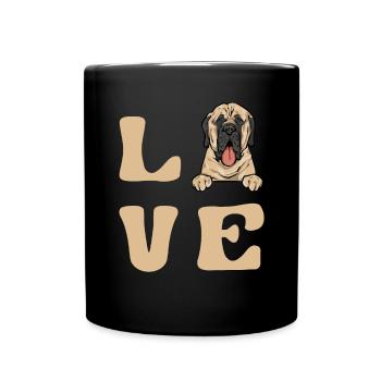 Mastiff Hund Old English Mastiff - Tasse einfarbig - Schwarz - Vorne