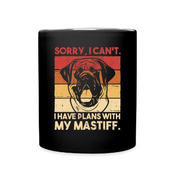 Mastiff Hund Old English Mastiff - Tasse einfarbig - Schwarz - Vorne