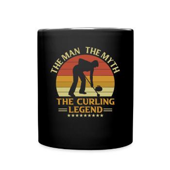 L’homme Le mythe La légende du curling Curling Retro Curling - Mug uni - noir - Devant