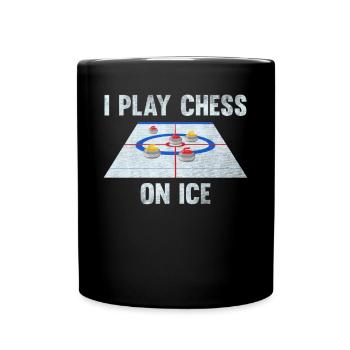 I play Chess on Ice Curling House - Full Colour Mug - black - Front