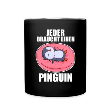 Pinguin Pinguine - Tasse einfarbig - Schwarz - Vorne