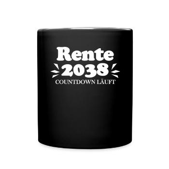 Rente 2038 Ruhestand Rentner Renteneintritt - Tasse einfarbig - Schwarz - Vorne