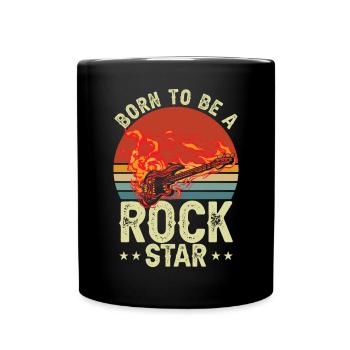 Né pour être une rock star | Guitare Rétro | Guitariste - Mug uni - noir - Devant