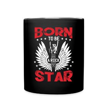 Né pour être une rock star | Guitare | Guitariste - Mug uni - noir - Devant