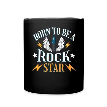 Drôle de guitare Rock Star Guitariste Guitariste - Mug uni - noir - Devant