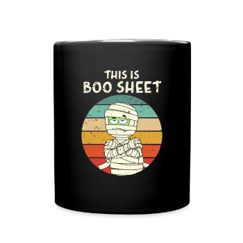 This Is Boo Sheet Mumie Halloween Kostüm - Tasse einfarbig - Schwarz - Vorne