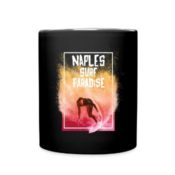 Naples Surfing Florida Urlaub Palme Strand Ozean - Tasse einfarbig - Schwarz - Vorne