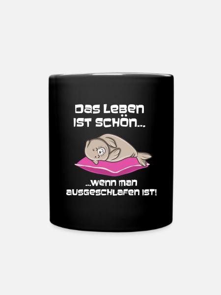 Ausgeschlafen Robbe Schlafen - Tasse einfarbig - Schwarz