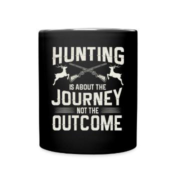 Jagen Jagdspruch & Jäger Geschenkidee - Tasse einfarbig - Schwarz - Vorne