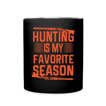 Jagen Jagdspruch & Jäger Geschenkidee - Tasse einfarbig - Schwarz - Vorne
